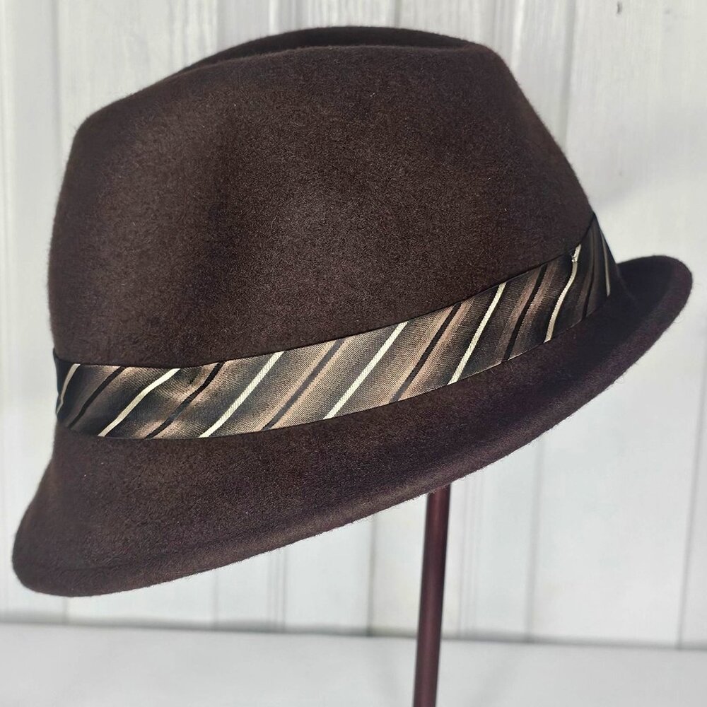 Goorin Bros Brown Wool Felt Trilby Fedora Hat Packable Stingy Brim Winter Retro